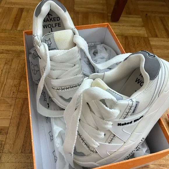 Naked Wolfe White Slider Sneakers - Picture 2 of 8